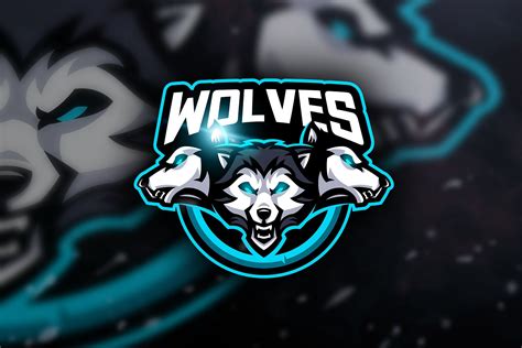gaming esports wolf logo